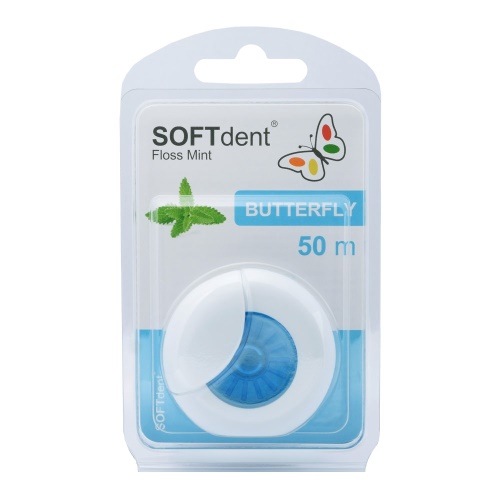 SOFTdent®  Butterfly Mint-flavoured Floss (50m)